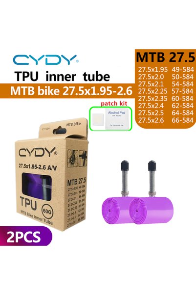 Choice Schrader Valve 45mm 27.5x1.95-2.6 AV 2PC CYDY TPU MTB Bike Inner Tube ...