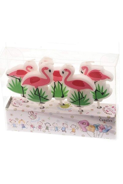 partidolu Flamingo Şekilli Mum 5 Adet 7,5 CM hawaian