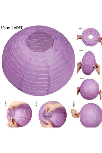 partidolu Halloween Çin Feneri Asma Süs Lila Lilac Lavender Renk 1 Adet 30 cm
