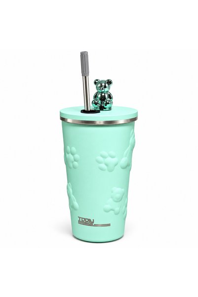 tooly Stainless Steel Vacuum Insulated Cup with Bear-shaped Lid | Travel Ther...