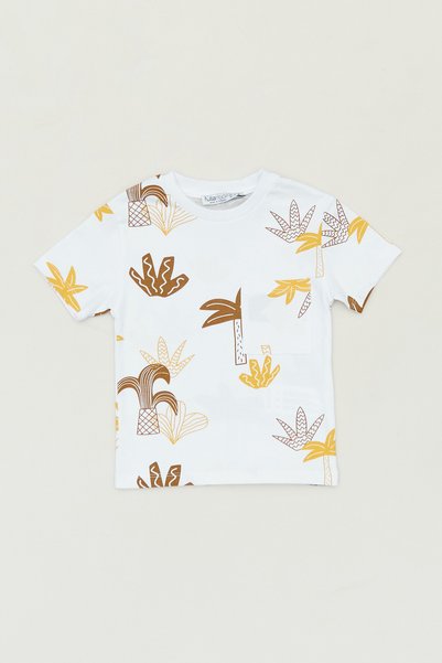 Fulla Moda Boy - Palm Tree Printed Crew Neck T-Shirt