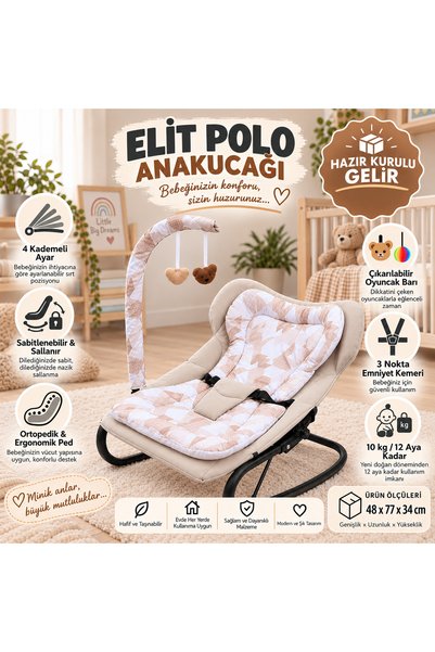Happy Baby Elit Polo Anakucağı -kademeli-sallanır-sabitlenebilir-oyuncaklı - ...