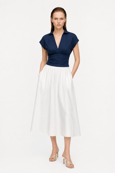 HAKKE Elastic Waist Pocketed Long Skirt