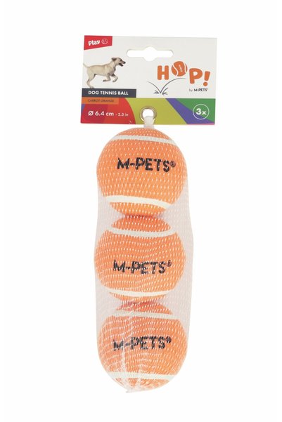 M-PETS Hop Tennis Ball Orange 6,4cm Set of 3