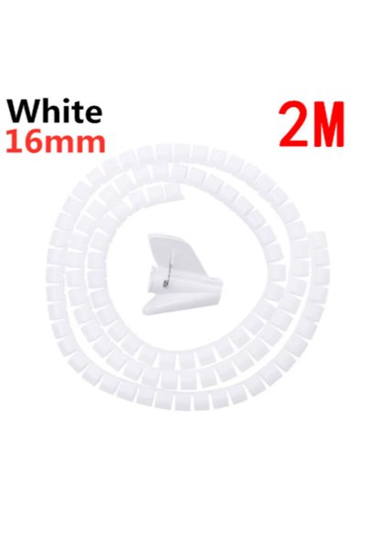 Choice 16mm 2M White 2M 16mm Flexible Spiral Computer Cord Protective Tube Cl...
