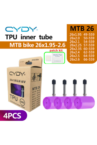 Choice صمام شريدر 45 مم 26x1.95-2.6 AV 4 قطع CYDY TPU أنبوب داخلي لدراجة جبلي...