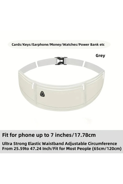 Choice3 Gray Lightweight Running Waist Bag Casual Belt Cycling Waist Pack Mob...