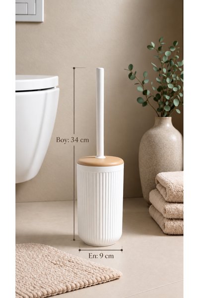 Okyanus Home Suport pentru perie WC Linea Due alb deschis