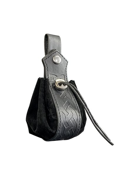Choice Black Viking-style Medieval Pouch That Can Be Hung On a Belt, Men's Co...
