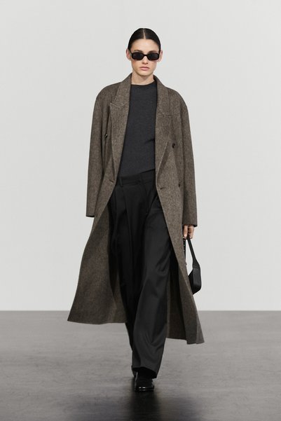 Massimo Dutti Ekstra ince yün pilili pantolon