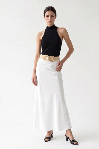 HAKKE Women's Elastic Waist Belt with Metal Buckle