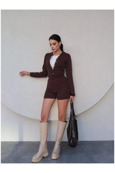 ESRAHELVACI Buttoned Knitwear Bodysuit Set