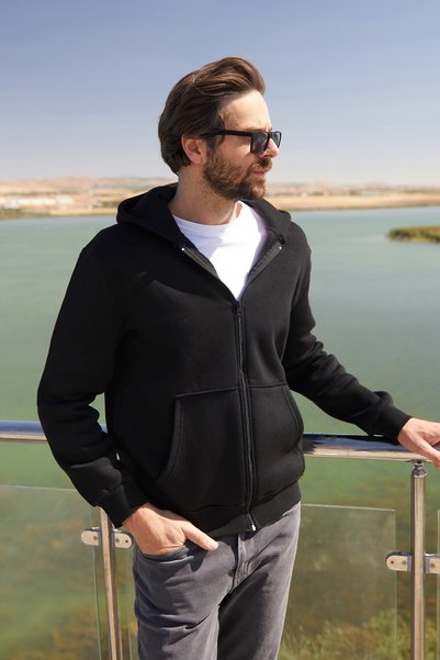 Fulla Moda Sweatshirt mit 3-fädigem Reißverschluss und Kängurutasche