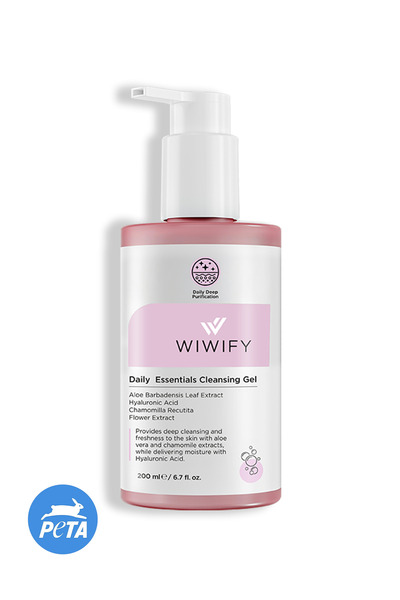 WIWIFY جل منقي ومنعش لتنظيف الوجه (خلاصة الصبار والبابونج + حمض الهيالورونيك)