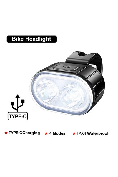 Choice Bike white Headlight Rechargeable Bike Lighting Front/Rear Lights Bicy...