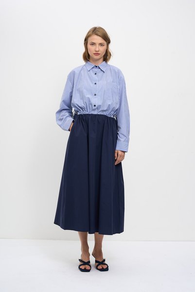 HANIQA Women's Stylish Dress with Stripe Detail