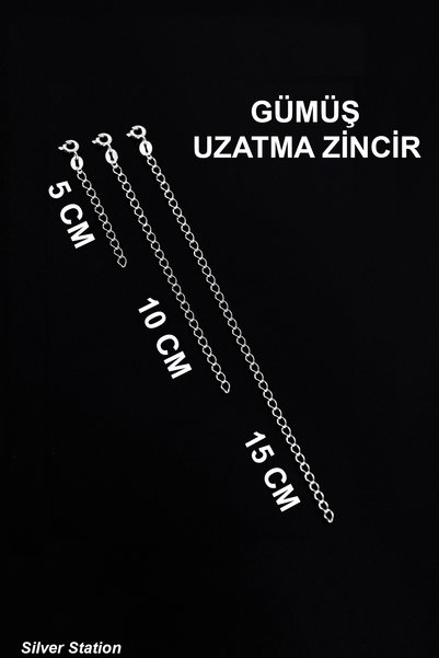 Silver Station 925 Ayar Gümüş Kolye Ek Uzatma Zinciri - Gümüş Kolye Bileklik ...