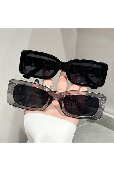 choice2 black grey 3/pcs 2pcs/set Women's Black White Plastic Frame Square Be...
