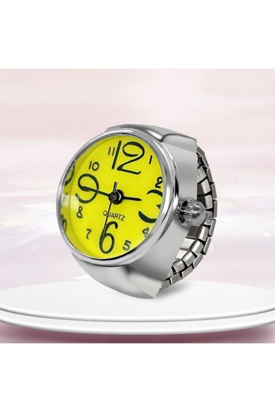 Choice yellow New Ring Watch Hot Selling Creative Circular Dial Alloy Shell F...