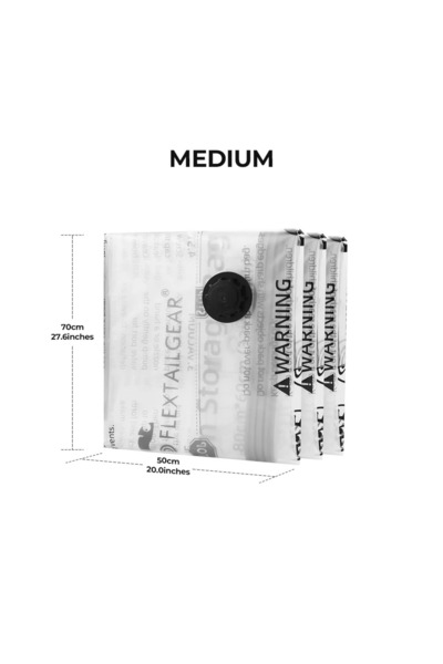Choice Medium FLEXTAIL Vacuum Bag Set – 4pcs Durable Space-Saving Bags for Cl...