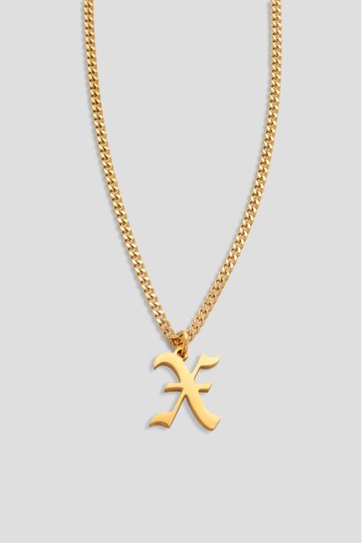 UKHWD SUPPLY 316L Steel Gothic X Letter Necklace Ka1158Al