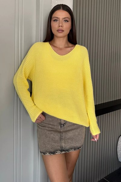 TOZLU Bluză casual din tricot cu decolteu în V (potrivită pentru mărimile S, ...