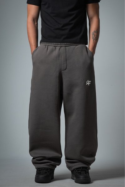 Crupt Studio White Nova Stoperli Balloon Fit Anthracite Men's Sweatpants
