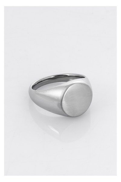 UKHWD SUPPLY Silver Oval Men's Ring Ka1202Gm