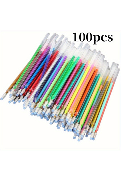 Choice 100pcs refills 100pcs 1.0mm Glitter Pen Refills Set Flash Multicolor G...
