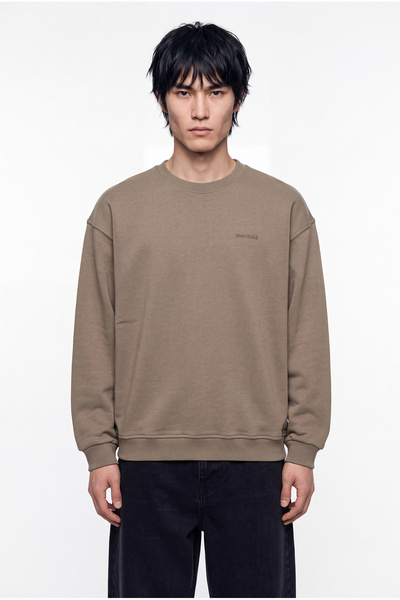 Machinist Men's Basic Diagonal Sweatshirt Khaki