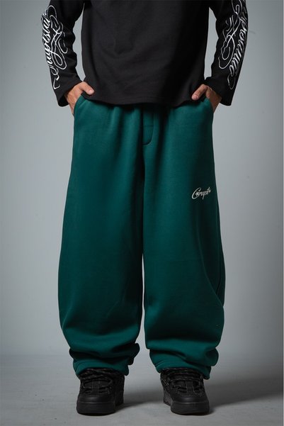 Crupt Studio White Crupt Trace Stoperli Balloon Fit Men's Green Sweatpants