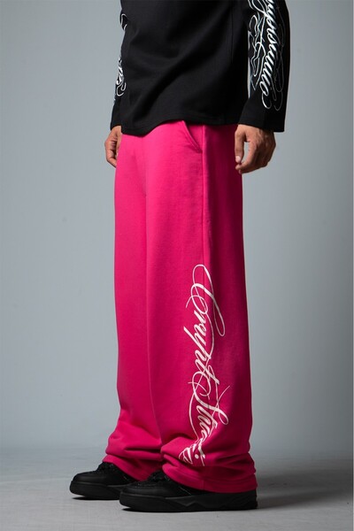 Crupt Studio Pink Chaos Script Super Baggy Sweatpants