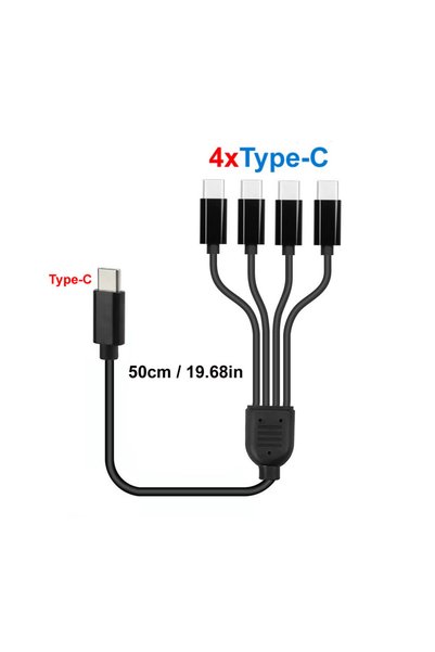Choice C to 4xtype-C 50cm Short Cord 5V USB A C to Type C Multiple Charging C...