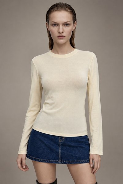 HAKKE Women's Long Sleeve Crew Neck Basic Blouse