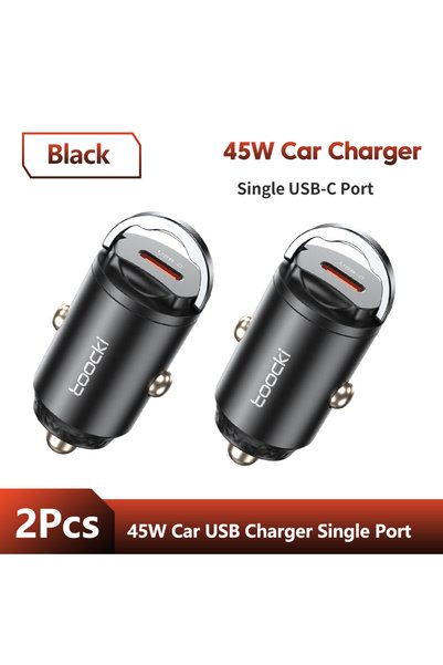 Toocki 2Pcs 45W Car Charger QC4.0 PPS Fast Charging Pull Ring Type C Car Phon...