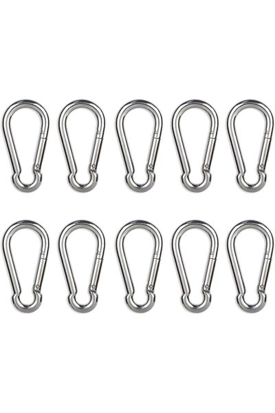 JOYZZZ Carabiner Clips, 10 PCS Durable 7cm Spring Loaded Snap Hook, Multipurp...