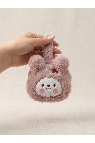 Generic Brand Light Pink Children's Plush Headphones with Rabbit Figure