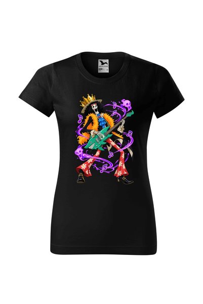 Malfini Tricou personalizat "One Piece – Brook", Negru, Dama, Bumbac 100%,