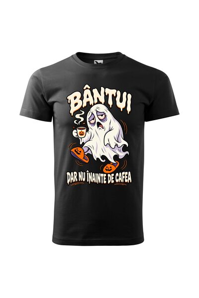 Malfini Tricou personalizat "Bantui, dar nu inainte de cafea", Negru, Barbat,...