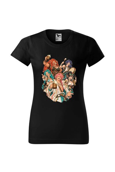 Malfini Tricou personalizat "One Piece – Piratii #4", Negru, Dama, Bumbac 100%,