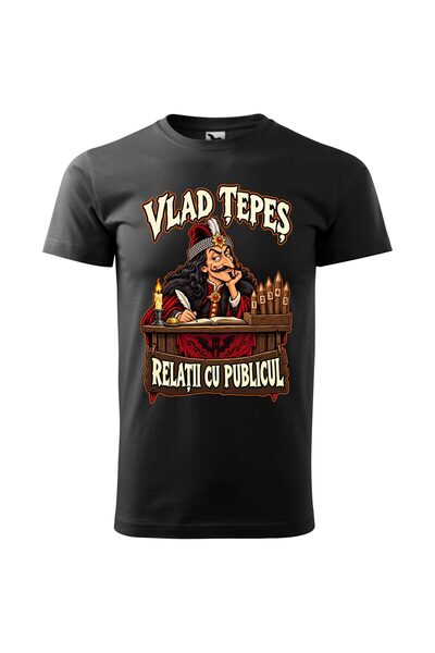 Malfini Tricou personalizat "Relatii cu publicul", Negru, Barbat, Bumbac 100%,