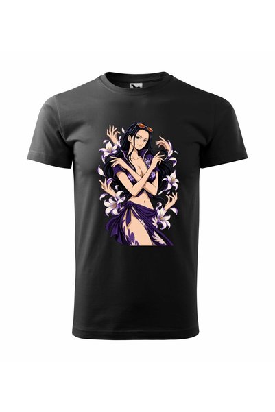 Malfini Tricou personalizat "One Piece – Robin #1", Negru, Barbat, Bumbac 100%,