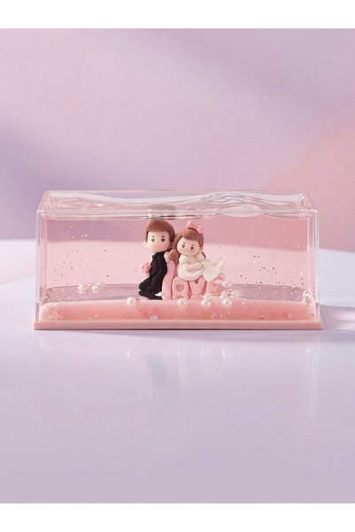 Romantik Sevgili Figürlü Sıvı Akrilik Masa Süsü – Unsinkable Love Drift Bottle