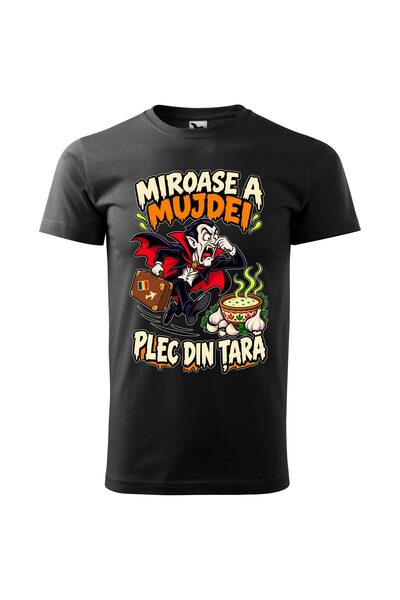 Malfini Tricou personalizat "Miroase a mujdei", Negru, Barbat, Bumbac 100%,