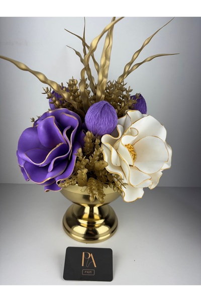 Palpe 35cm Stylish Vase with Eva Artificial Flower Arrangement for Sweetheart...