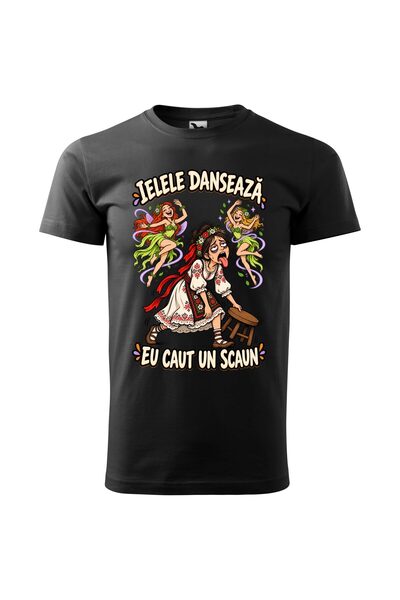 Malfini Tricou personalizat "Ielele danseaza", Negru, Barbat, Bumbac 100%,