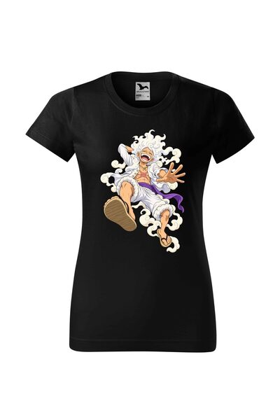 Malfini Tricou personalizat "One Piece – Luffy #2", Negru, Dama, Bumbac 100%,