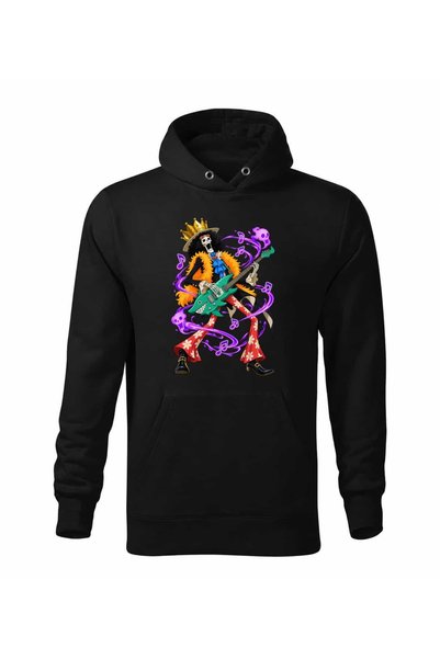 Malfini Hanorac personalizat "One Piece – Brook", Negru, Barbat, Unisex, 65% ...