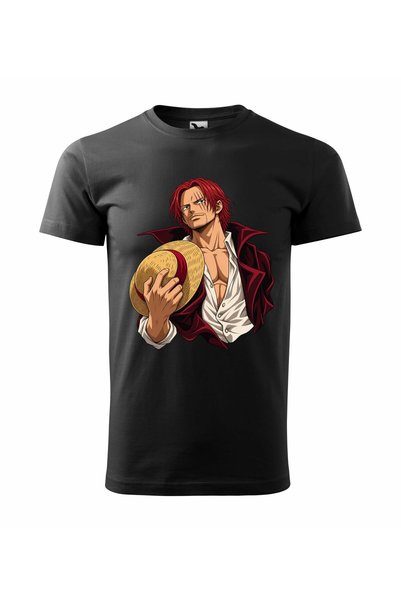 Malfini Tricou personalizat "One Piece – Shanks", Negru, Barbat, Bumbac 100%,
