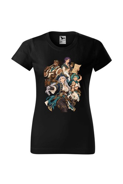 Malfini Tricou personalizat "One Piece – Piratii #1", Negru, Dama, Bumbac 100%,